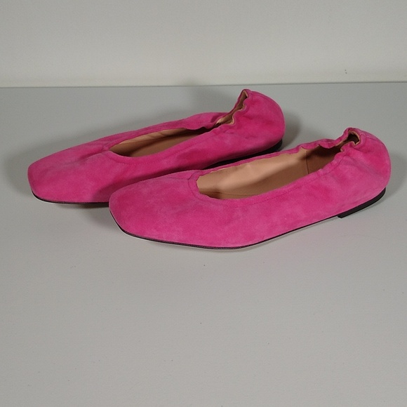 NWT J. Crew Anya Suede Soft Scrunch Ballet Flat Sweet Fuchsia - Picture 3 of 4